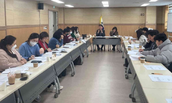 지난 2월 22일 진행된 전남교육청 학교급식 환경개선 TF팀의 1차 협의회 모습.